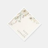 野お洒落花草原 |アイボリー結婚のナプキン スタンダードカクテルナプキン (角)