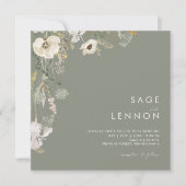 野お洒落花草原 | Sage Green Square 招待状 (正面)