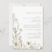 野お洒落花草地の結婚詳細カード 招待状 (正面)