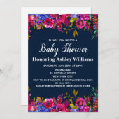 野お洒落花赤ちゃんシャワー植物海軍 招待状 (正面/裏面)