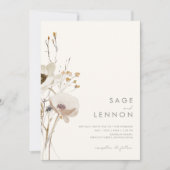 野お洒落花 |アイボリーすべて結婚の 招待状 (正面)