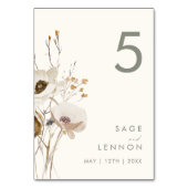 野お洒落花 |アイボリーテーブル番号 テーブルナンバー (裏面)