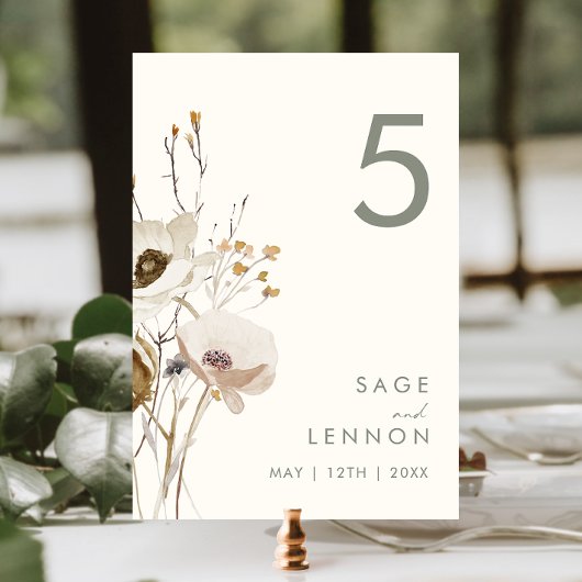 野お洒落花 |アイボリーテーブル番号 テーブルナンバー