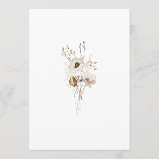 野お洒落花 |アイボリー結婚のアドバイスカード アドバイスカード (裏面)