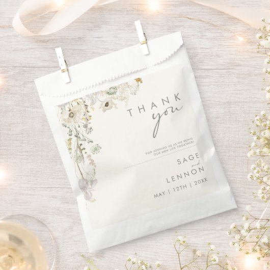 野お洒落花 |アイボリー草地 フェイバーバッグ (クリップ留めされた状態)