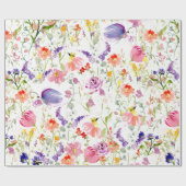 野お洒落花 |水彩 ラッピングペーパー (フラット)