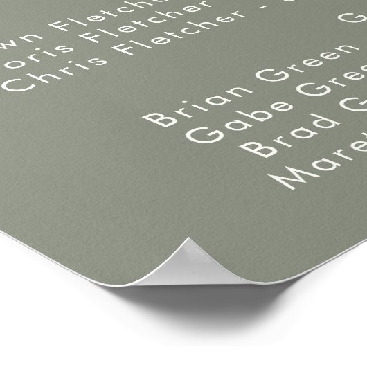 野お洒落花 | Sageアルファベットの座席 ポスター (角)