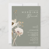 野お洒落花 | Sage Green結婚のブランチ 招待状 (正面)