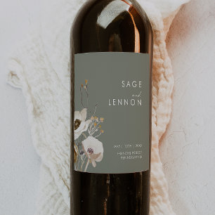 野お洒落花   Sage Green 結婚's ワインラベル