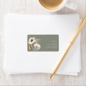 野お洒落花 | Sage Wedding RSVPアドレス ラベル (インサイチュ)