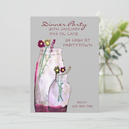 野お洒落草のディナーパーティの招待状 招待状 (スタンド正面)