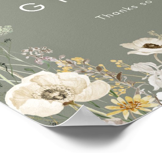 野お洒落草牧草草地のセージのカードとギフト ポスター (角)