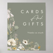 野お洒落草牧草草地のセージのカードとギフト ポスター (正面)