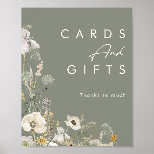 野お洒落草牧草草地のセージのカードとギフト ポスター (正面)