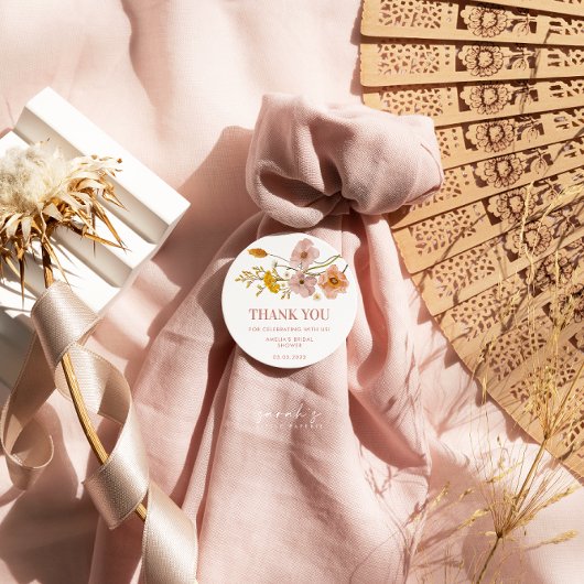 野お洒落草花ボヘミアンの花 ラウンドシール