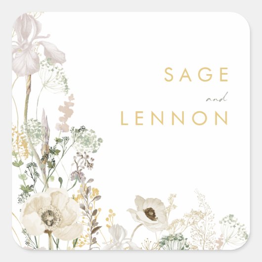 野お洒落草野結婚封筒用シール スクエアシール (正面)