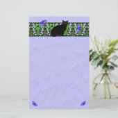 野かわいらし花と猫留め 便箋 (スタンド正面)