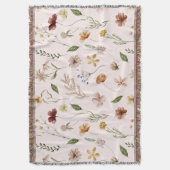 野かわいらし花フローラ植物性ピンク スローブランケット (正面縦)