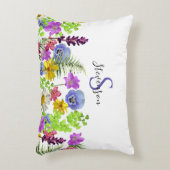 野かわいらし花名前をカスタムするとモノグラム アクセントクッション (正面(垂直))