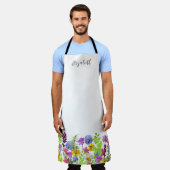 野かわいらし花名前をカスタムするとモノグラム エプロン (着用した状態)