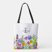 野かわいらし花名前をカスタムするとモノグラム トートバッグ (裏面)