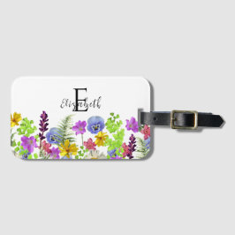 野かわいらし花名前をカスタムするとモノグラム ラゲッジタグ