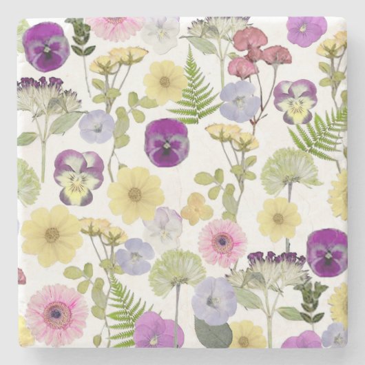 野かわいらし花文植物学 ストーンコースター (正面)