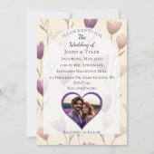 野かわいらし花紫色結婚植物園 招待状 (正面)