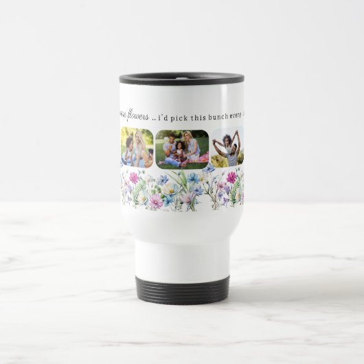 野かわいらし花5枚もし家族は花 トラベルマグ (中央)