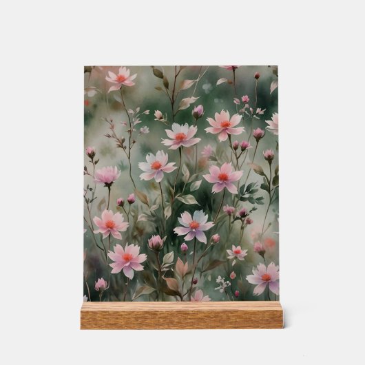 野かわいらし花 アクリルサイン (正面)