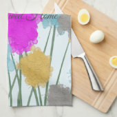 野かわいらし花 キッチンタオル (四つ折り)