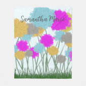 野かわいらし花 フリースブランケット (正面)