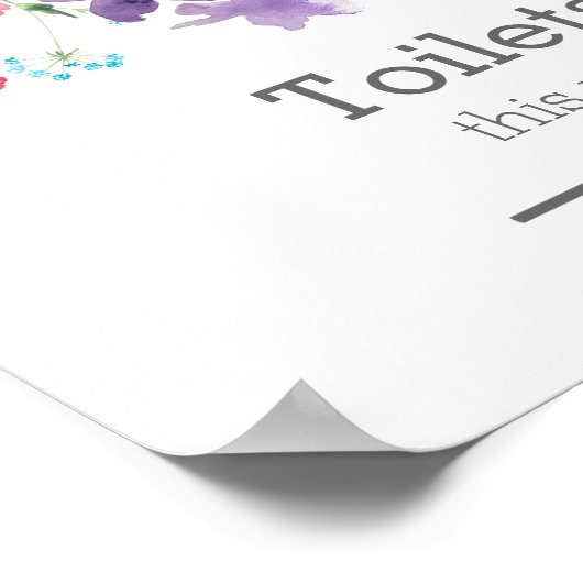 野かわいらし花 |庭園の結婚式トイレ ポスター (角)