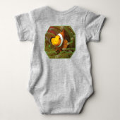 野だの魚は緑色のアネモネ。写真デザイン | ベビーボディスーツ (裏面)