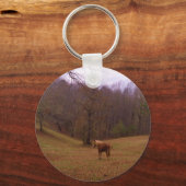 野に住むブラウンとブロンドの馬 キーホルダー (正面)