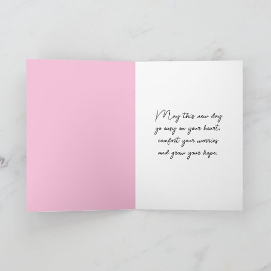 野に咲くピンクの野デイジー カード (内部)