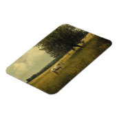 野に放牧する白馬 マグネット (左側)