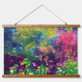 野に花をサイケデリック咲かす 吊り下げ型タペストリー (正面)
