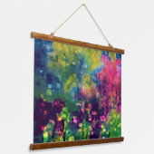 野に花をサイケデリック咲かす 吊り下げ型タペストリー (傾斜あり)