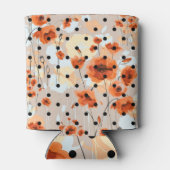野のケシ：抽象芸術の花のパターン。 缶クーラー (裏面)