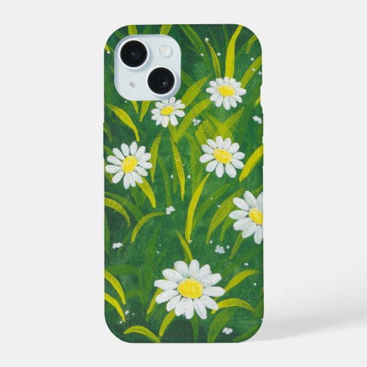 野のデイジー iPhone 15ケース (裏面)