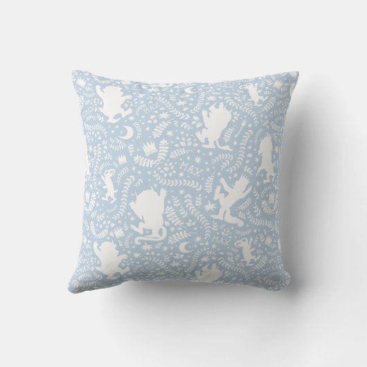 野の物が青い花の柄を描く場所 クッション (裏面)