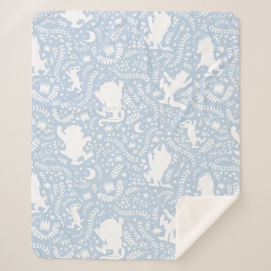 野の物が青い花の柄を描く場所 シェルパブランケット (正面)