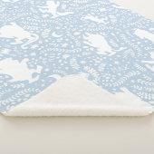 野の物が青い花の柄を描く場所 シェルパブランケット (3/4)