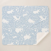 野の物が青い花の柄を描く場所 シェルパブランケット (正面(横))