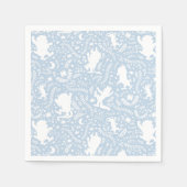 野の物が青い花の柄を描く場所 スタンダードカクテルナプキン (正面)