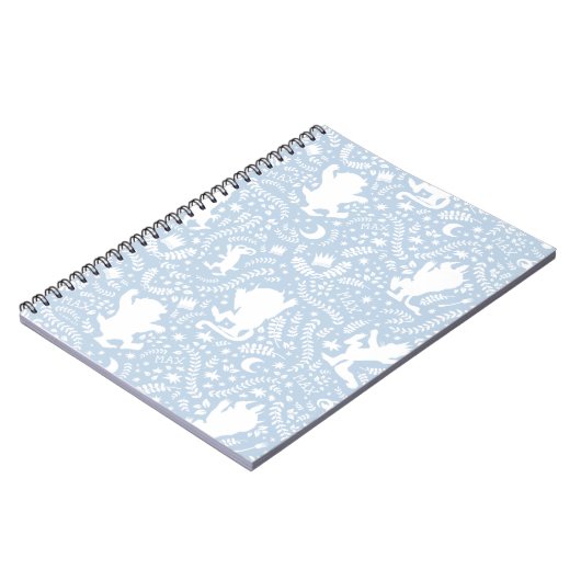 野の物が青い花の柄を描く場所 ノートブック (左側)