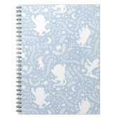 野の物が青い花の柄を描く場所 ノートブック (正面)