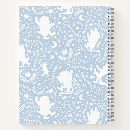 野の物が青い花の柄を描く場所 ノートブック (裏面)