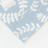 野の物が青い花の柄を描く場所 フリースブランケット (角)